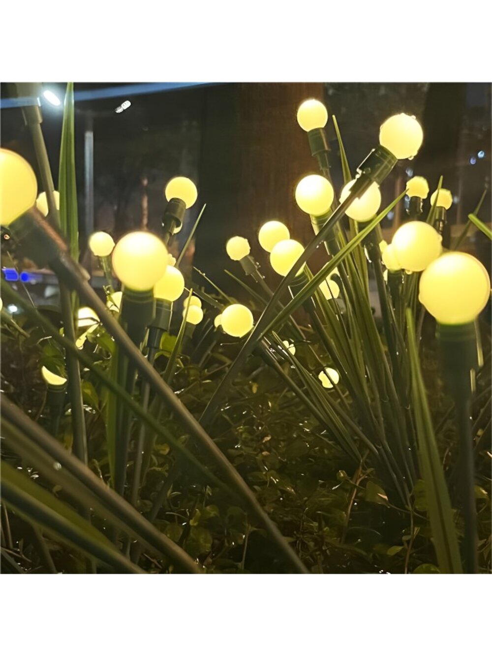 2 Packs Solar Garden Lights, New Upgraded Leaf Design 20 LED Solar Firefly